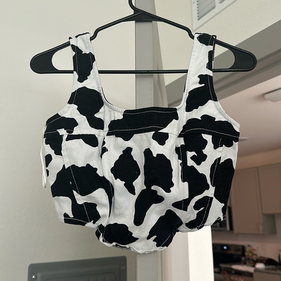 Cow print one star crop top - Picture 1 of 1